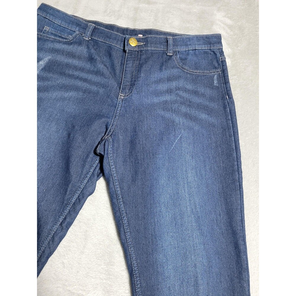 Juicy Couture Jegging Jeans Womens 12 Blue Med Wash Stretch Distressed - Picture 4 of 15